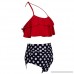 Soyml Mommy and Me Matching Family Swimsuit Women Retro Flounce High Waisted Bikini Set Baby Girls Halter Neck Swimwear Red B075ZTMKWZ